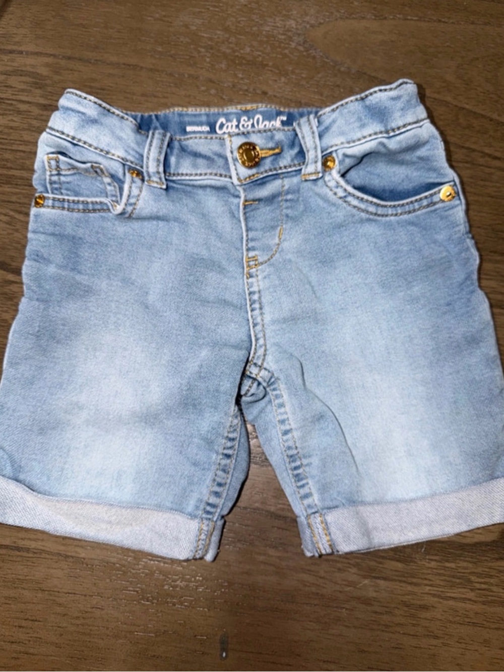 Cat & Jack Light Blue Denim Kids Bermuda Shorts 4/5